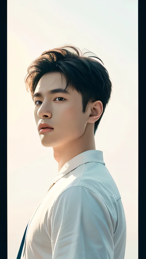 a boy, China, whole body, Sunlight, Clear face, clean white background, masterpiece, Super details, epic work, ultra high definition, high quality, Very detailed, official art, unified 8k wallpaper, Super details, 32k -- v 6