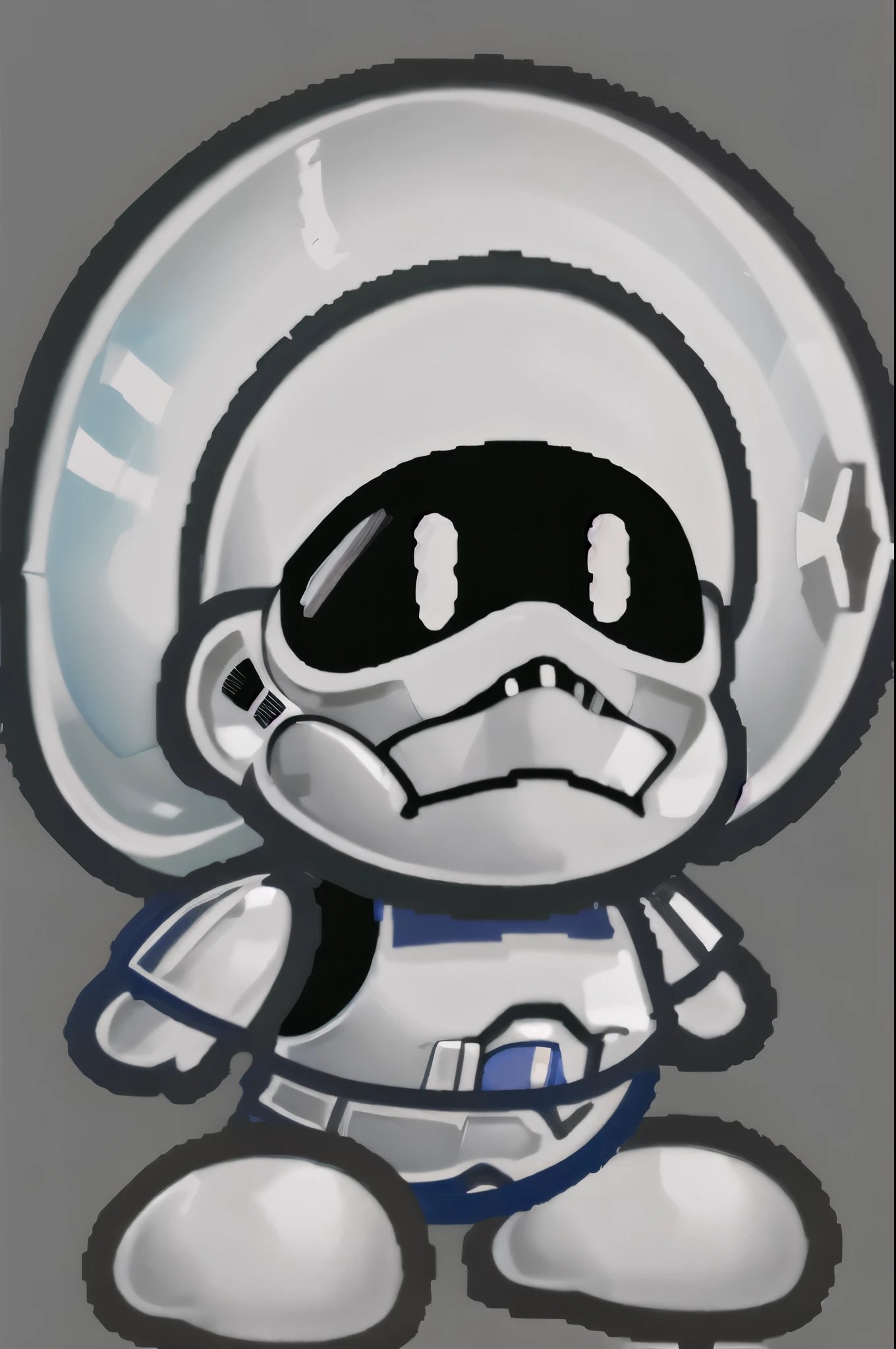 stormtrooper simple background, full body, , solid oval eyes, outline