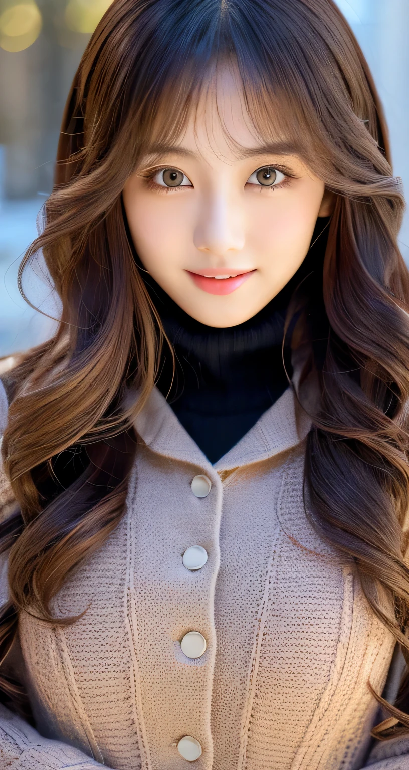 [masterpiece] table top, highest quality, shape, Highly detailed and finely crafted, High resolution 8K wallpaper, Japanese style,
Dynamic and beautiful form, Sharp features, Full body image of a 20 year old girl wearing winter clothes, oozing sex appeal,
Wavy hair flows softly around the face, cute expression, natural color lip, bold, Sexy pose with a seductive smile,
Harajuku fashion aesthetics, exuding confidence and charm, [masterpiece]