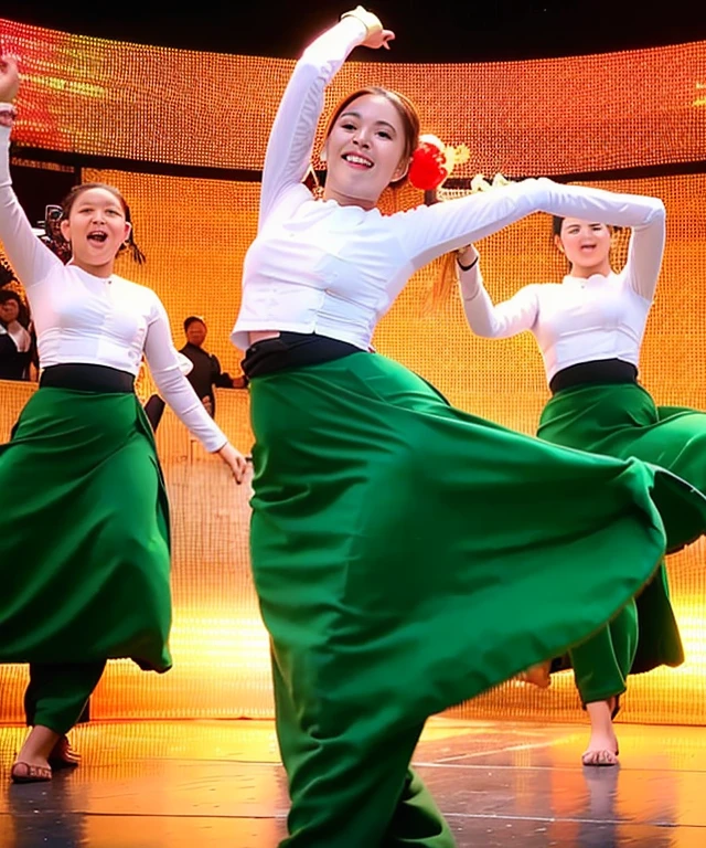4 teachers having a school dance,(best quality,4k,8k,highres,masterpiece:1.2),ultra-detailed,physically-based rendering,professional,studio lighting,vivid colors,bokeh,portraits,joyful,colorful costumes,exciting music,energetic movements,happy expressions,sparkling stage,cheering audience,harmonious coordination,fun atmosphere,beautiful choreography,animated atmosphere,carefree laughter,enjoyable performance,enthusiastic crowd,broad smiles,major dance event,memorable night,blissful celebration,perfect synchronization,fluid movements,inspiring and dynamic,interactive dance steps,high spirits,memorable experience,positive energy,passionate performance.