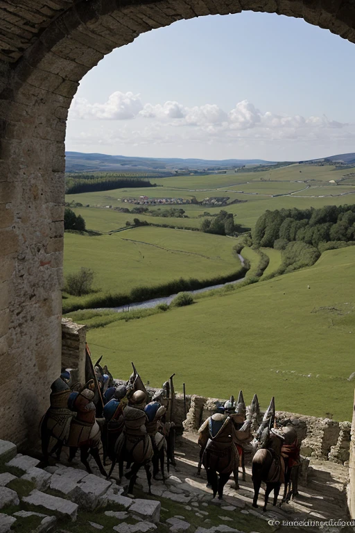 Mondo astratto, foto realistica, guerra medievale, popoli del nord