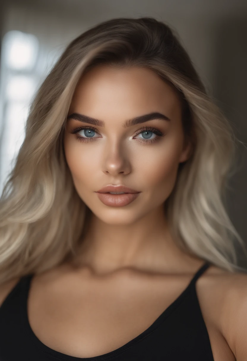 femme avec leggins et crop top fille sexy aux yeux bleus, Portrait de Sophie Mudd, portrait corinna kopf, cheveux blonds et grands yeux, Selfie d'une jeune femme, Augen dans la chambre, Violette Myers, sans maquillage, maquillage naturel, Regarder directement dans la caméra, Visage avec Artgram, maquillage subtil, Superbe photo de tout le corps, dans la chambre, c