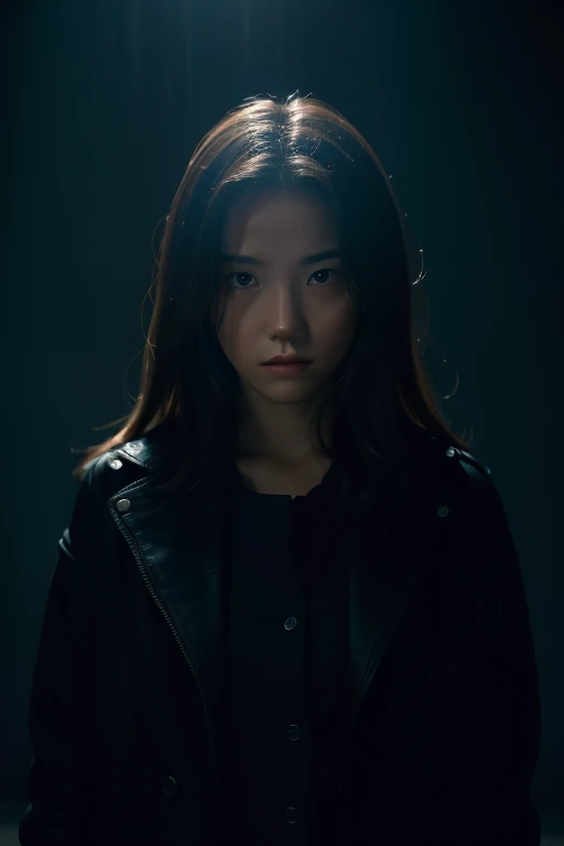 one-girl,deep dark background,Cinematic lighting,