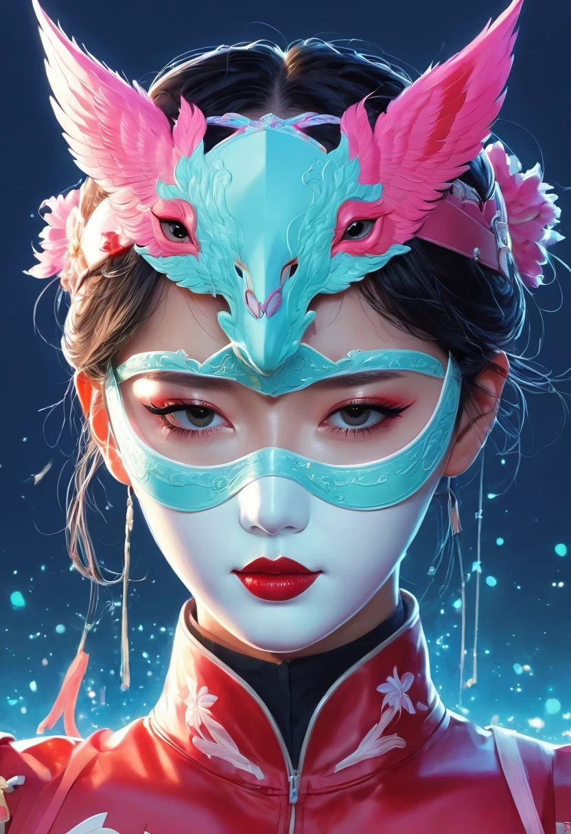 zero two / Dear Franks ] wearing a mask, Lois |, author：Yukika Kamisaka, Lois art style, A beautiful artistic illustration, Digital art on pixiv, anime illustration, Colorful illustrations, supernatural art style, Weird and dark art style, Trendy Anime Art, digital anime illustration, Douban, author：Nobusada Yanagawa