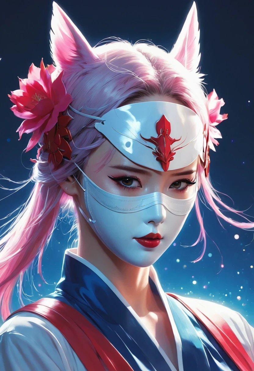 zero two / Dear Franks ] wearing a mask, Lois |, author：Yukika Kamisaka, Lois art style, A beautiful artistic illustration, Digital art on pixiv, anime illustration, Colorful illustrations, supernatural art style, Weird and dark art style, Trendy Anime Art, digital anime illustration, Douban, author：Nobusada Yanagawa