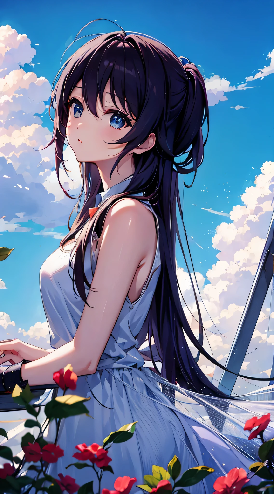 anime,nostalgic,High resolution,clear sky,woman,nostalgic