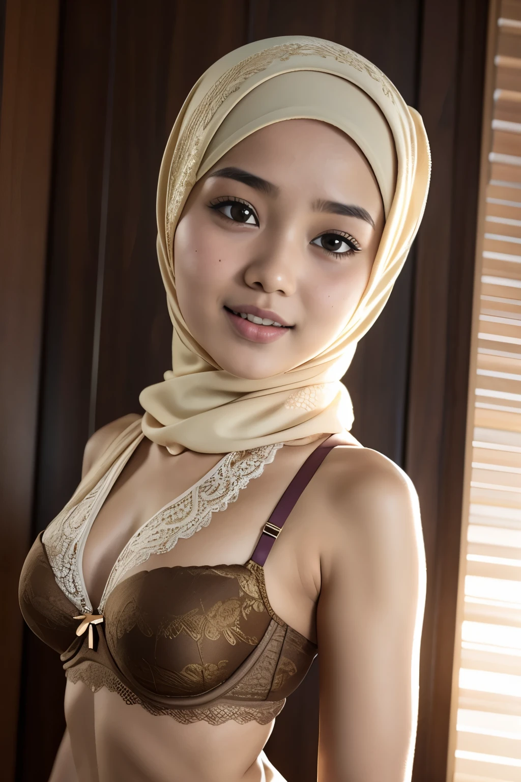 ((Open mouth)), Naked singlet (((HIJAB MALAY GIRL))), masutepiece, High quality, UHD 32K, Realistic face, Realistic skin feeling , A Japanese Lady, 8 , , Very cute and baby-like face, (((FLAT CHEST))), (MATRIX WORLD), ((look In front at the camera and SADNESS)), ((())), (((CUTE GIRL))), ((BROWN LIPS)), ((LIGHT RAINBOW LACE)), ((CHUBBY)), (undress, bra,