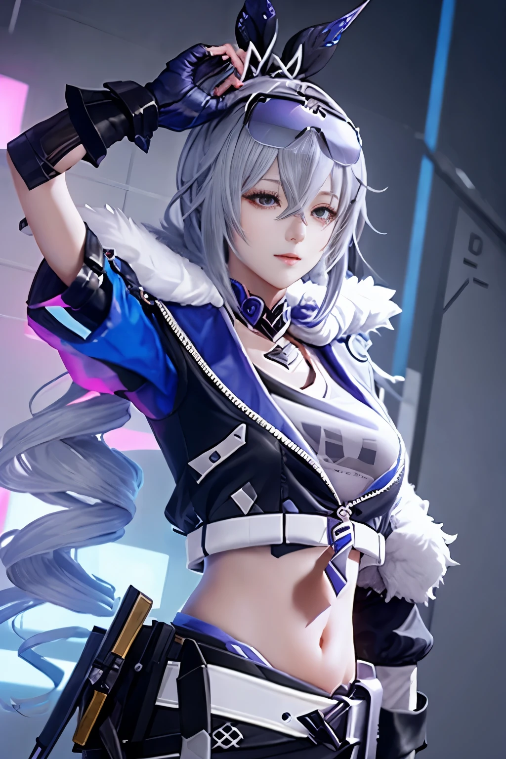 1girl sliver wolf /(honkai:star rail/), fur trim jacket, sunglasses
realistic photo, masterpiece, high quality, best quality, hyper detailed,long hair,8k resolution,
Vivacious, (dynamic pose:0.7)
upper body,,various poses