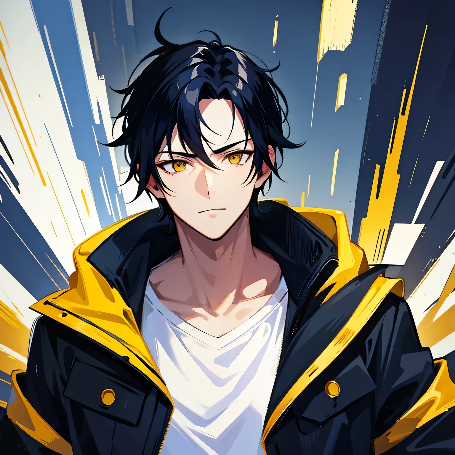 A boy with black hair and yellow eyes, he is so cold