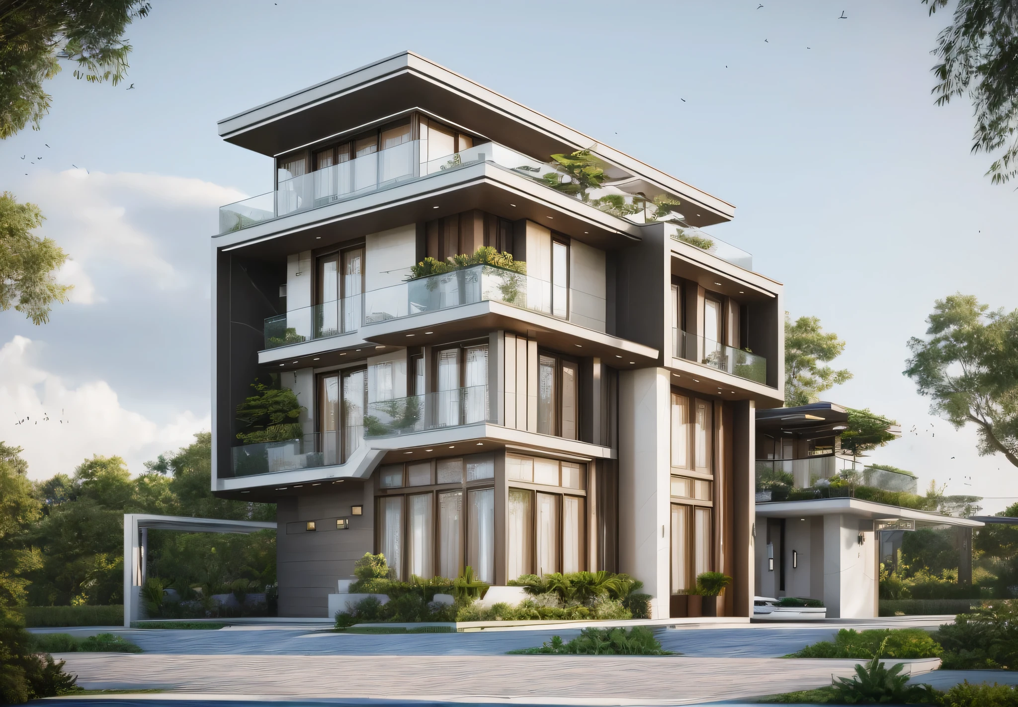 (masterpiece, best quality:1.2), 1villa, a rendering of a modern house with a lot of windows, architectural visualization, residential, architectural rendering, high quality rendering, wide angle exterior 2022, overall architectural design, rich house, 8k vray render, concept house, very realistic render, exterior design, precise architectural rendering, highly detailed architecture, gang house, quality rendering, ”ultra realistic