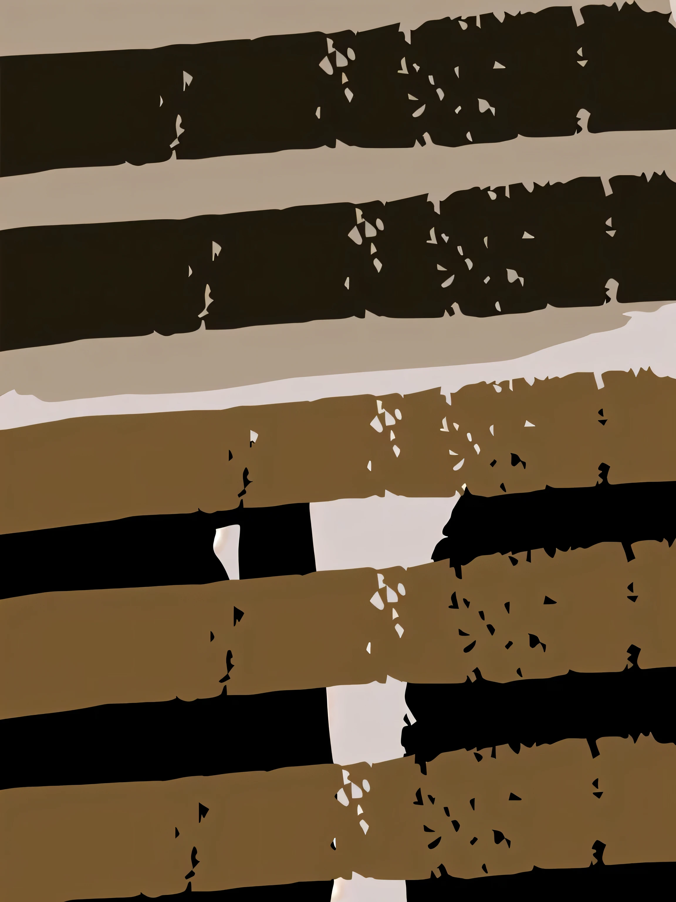 there is a picture of a brown and black striped cake, inspired by Pierre Soulages, inspired by Josse Lieferinxe, multi layered thick brush marks, stripes, black and brown colors, an abstract drawing, thick ink lines, abstract texture, abstract brush strokes, some grungy markings, abstract illustration, thick lines highly detailed, thick black lines