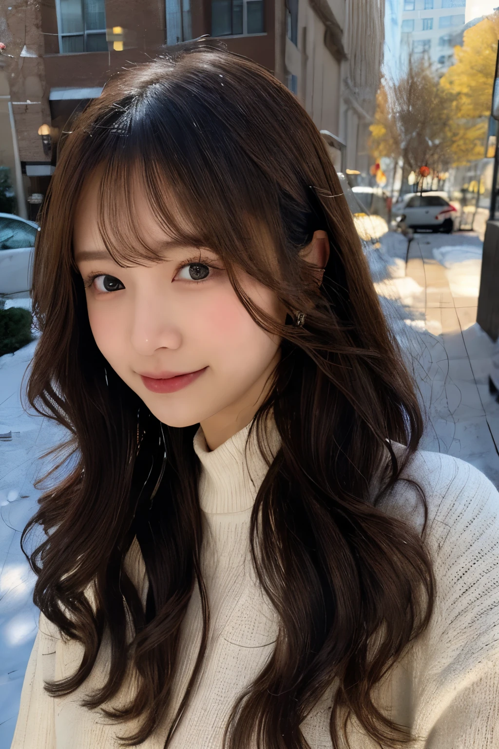 long black hair、curly hair
