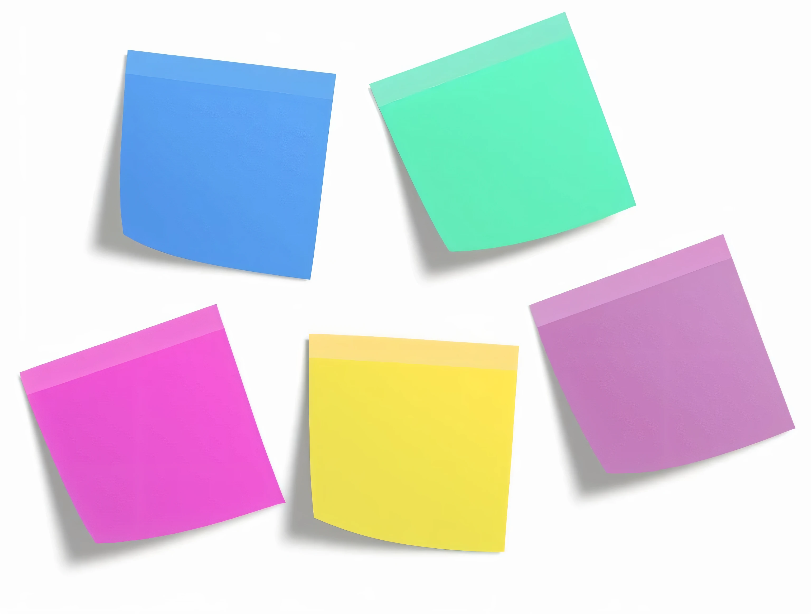 a group of sticky notes with a black background, paper cutouts of plain colors, clip art, clipart, large patches of plain colours, coloured comic, stylised flat colors, cmyk, clip-art, colored layers, stylized layered shapes, uncompressed png, without text, translucent pastel panels, various colors, posterized color, round corners