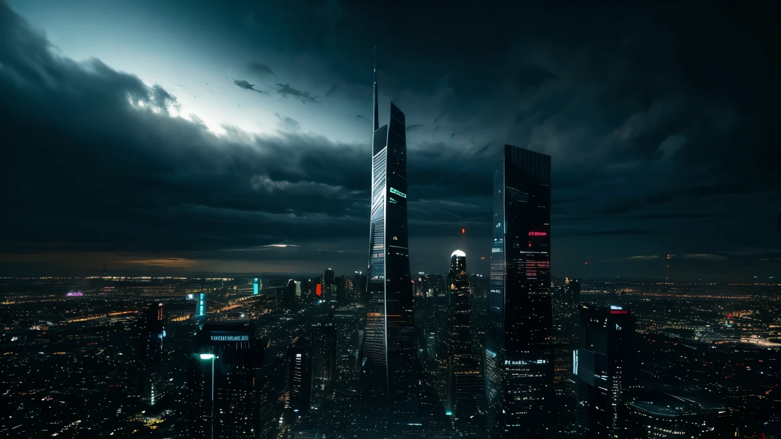 (Tech Black, dystopia:1.2), Overcrowded cities, skyscraper, captivating beauty, masterpiece, highest quality, realistic digital art, detailed background, 8k wallpaper