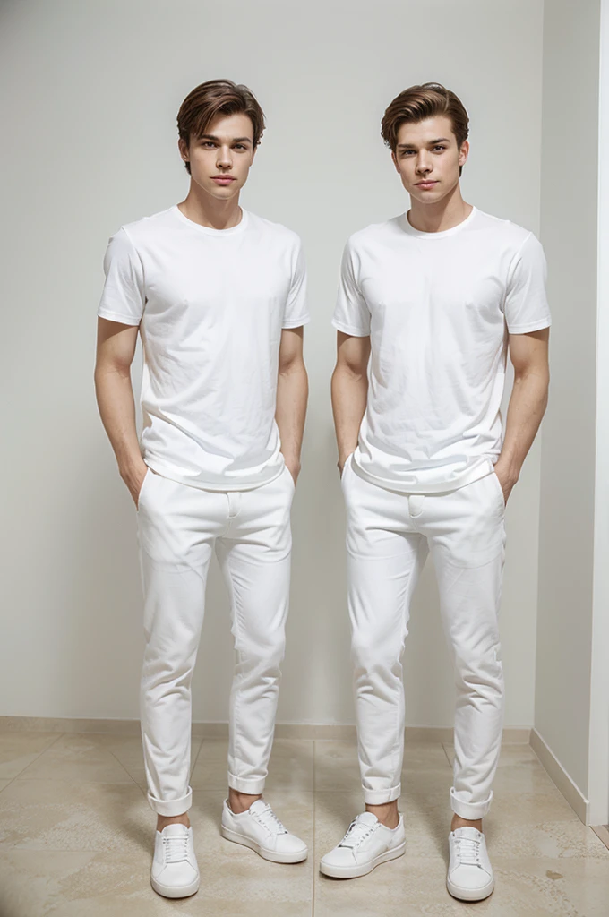 Two handsome twin boys, white, clean and cool 