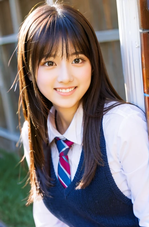 Beautiful high school girl with big