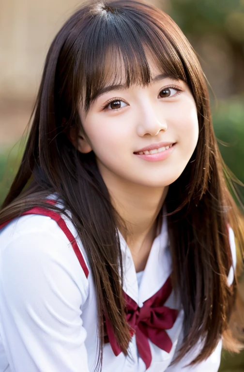 Beautiful high school girl with big