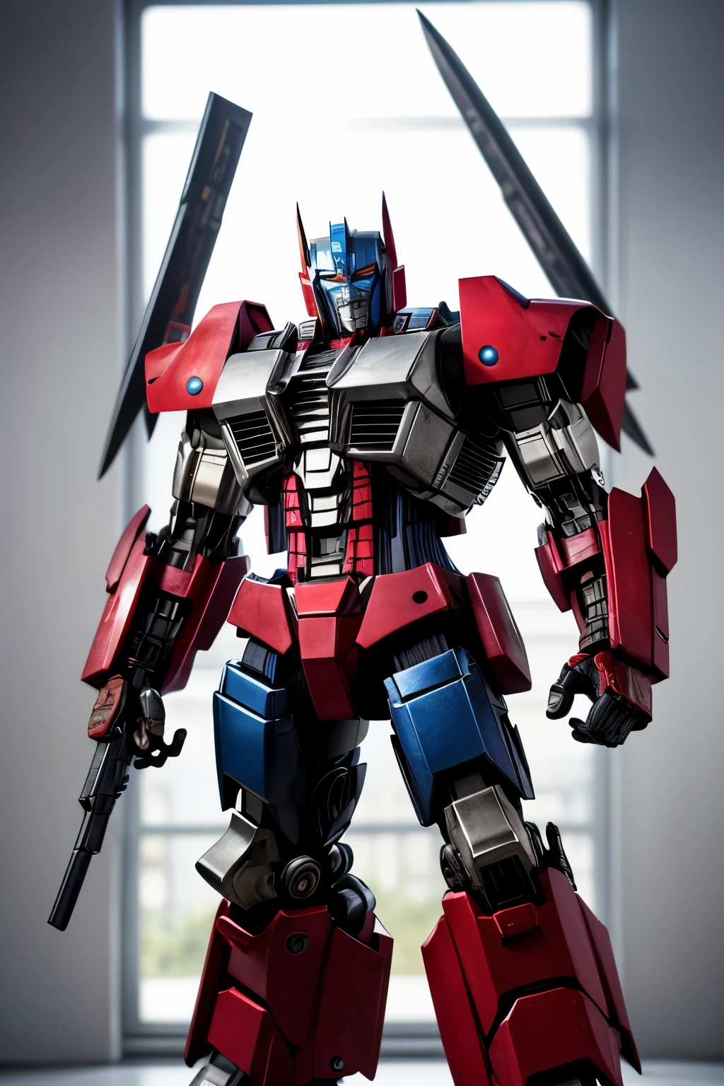 Optimus prime with silver armor