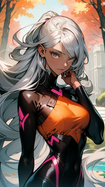 a black man with white hair and red eyes, face tattoo, wearing a bow made of flames, white clothes with red details, intricate details, dark fantasy, hyperrealistic, cinematic lighting, moody atmosphere, highly detailed, sharp focus, 8k, unreal engine, photorealistic, volumetric lighting, dramatic shadows, glowing elements, powerful presence