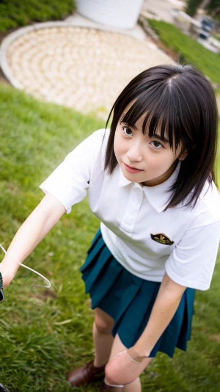 best image quality, concentrated, soft light, , ((fishing, Japanese)), (No sleeve), (((front, young face))), (Depth of the bounds written), ultra high resolution, (realistic: 1.4 ) , Raw photo, From above, Upper body highest quality、masterpiece、girl 1、reproductive action、Super detailed black hair、dull bangs Japanese high school girl uniform、skirt chest、soft thighs、vagina、pussy、clitoris、semen、female organ、sexual organic matter でのsex、play sex、sex、can enter、vaginaにcan enter、sexual organic matterをcan enter、Sperm scattering、large amount of sperm、Covered with sperm、intense sex、激しくcan enter、Creampie Lie down and raise your legs shirt lift、