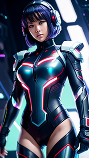 (masterpiece:1.2, high quality), (realistic, photorealistic:1.4), beautiful illustrations, (dynamic lighting, dramatic lighting),
Pose: {{char}} stands imposingly in a dynamic pose, one leg extended behind in a high kick. His gaze is fixed over his shoulder, making direct eye contact with the viewer.
Appearance:
Hair: Short raven black hair with a single strand falling gracefully over her forehead.
Eyes: Blood red eyes, reflecting the vibrant sci-fi environment.
Attire: A sleek white pilot's uniform with a high collar and metallic details. The suit's material has a realistic and detailed texture, highlighting its functionality.
Holographic Interface: A holographic screen glows dimly above your wrist, showing vital information.
Setting: A dark, high-tech chamber with neon lights that cast an otherworldly glow. The background is rendered in high resolution, showing the intricate details of the sci-fi technology.
Additional Details:
Vivid Colors: The scene is lit with a captivating sci-fi color scheme, emphasizing the technological atmosphere.
Sharp Focus: The image is rendered with exceptional clarity, drawing the viewer into the scene.
Studio Lighting: The lighting creates a dramatic effect, highlighting Ayanami Rei's enigmatic presence.
Artificial Intelligence Assistant: Perhaps a subtle hint of an AI assistant could be incorporated, such as a faint glow emanating from your suit or a holographic symbol on the interface.
Improvements:
Focus on Character and Setting: The emphasis shifts to Ayanami Rei's character and the captivating sci-fi setting.
Dynamic Pose: The pose adds a sense of action and intrigue.
Realistic Details: The description focuses on creating a believable and visually appealing scene.
Inappropriate Elements Removed: Text avoids sexually suggestive content.
Enhanced Images: Using vivid descriptions and details elevates the visual experience.