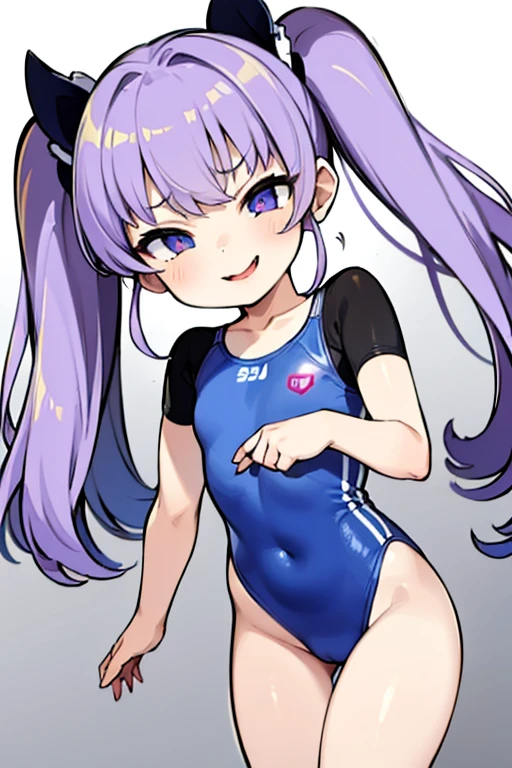 ((highest quality)), (masterpiece)), (detailed: 1.4), Unorganized resolution、High resolution、(masterpiece:1.4)、super detailed、one beautiful girl、highest quality、master piece、Extreme detailed、(1 girl):1.4、dutch angle,(acrobatic pose):5,jumping:5, astrovest,(Futuristic competitive swimsuit)、(Golden hair):1.3、twin tails、short twin tails、(dark blue eyes):1.1,(Near the future)、indoor pool background