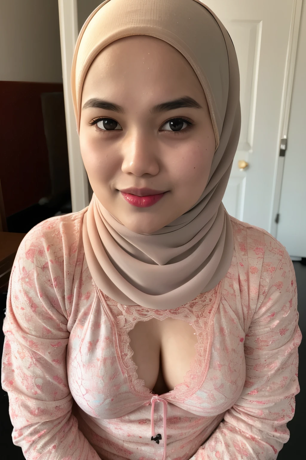 ((Open mouth)), Naked singlet (((HIJAB MALAY GIRL))), masutepiece, High quality, UHD 32K, Realistic face, Realistic skin feeling , A Japanese Lady, 8 years old, , Very cute and baby-like face, (((FLAT CHEST))), (MATRIX WORLD), ((look In front  at the camera and SADNESS)), ((())), (((CUTE GIRL))), ((RED LIPS)), ((LIGHT RAINBOW LACE)), ((CHUBBY)), (undress, bra,