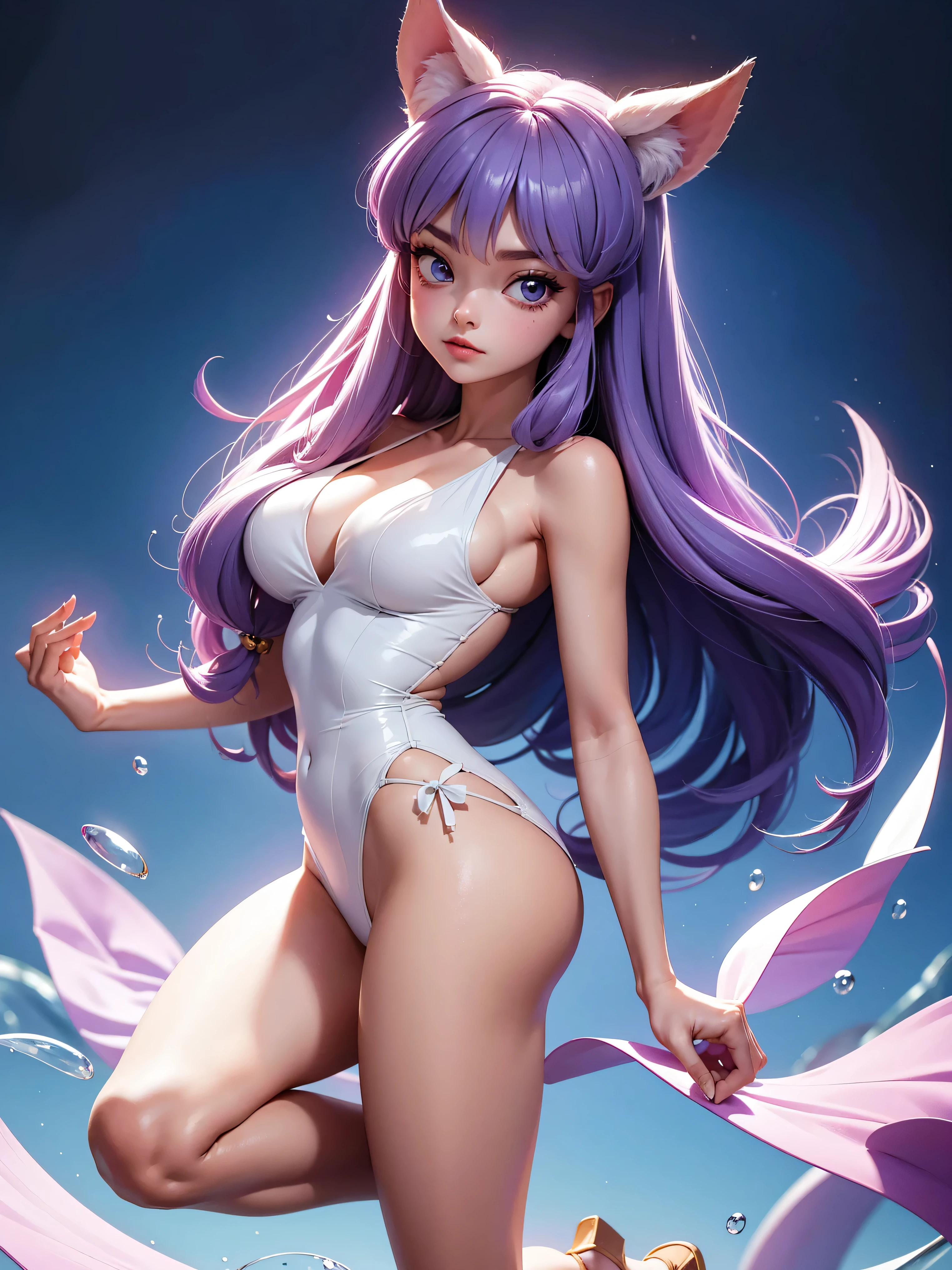 Garota anime de cabelo purple com saia vestido longo purple meio transparente e espartilho, , corpo bonito, seios gs, com hand in panties , haurple hair, Garota sexy, purple hair, has de cabelo laterais, mechas de cabelo na lateral do rosto, beautiful lighting, sombras suaves, olhos azuis, pernas bonitas, cabelo longo roxo, estilo anime, personagem Shampoo Chan, Autora Rumiko Takahashi, Baseado em obra de Rumiko Takahashi, Anime Ranma 1/ 2, decote sexy, quadril robusto,rpo inteiro, corpo inteiro, busto grande, garota jovem com corpo belo e bonito, sandals on his feet, garota 16 anos jovem, usando saiset pink e purple meio transparente, garota anime, estilo anime, beautiful feet in sandals, front view angle, ao ar livre, peito grande, seios bonitos, cabelo purple, sa on the feet, pernas bonitas, sexy, belas pernas, Sandalias, seios ndes, corpo completo, corpo int feet with sandals, anime realista, saia, sarja roxa, personagem realista sexy, straight standing posture, ao ar livre,lcinha pink, hand in panties, saia vestido com 50% de opacidade meio cida, corpo ereto, lindas sandalias, olhos grandes