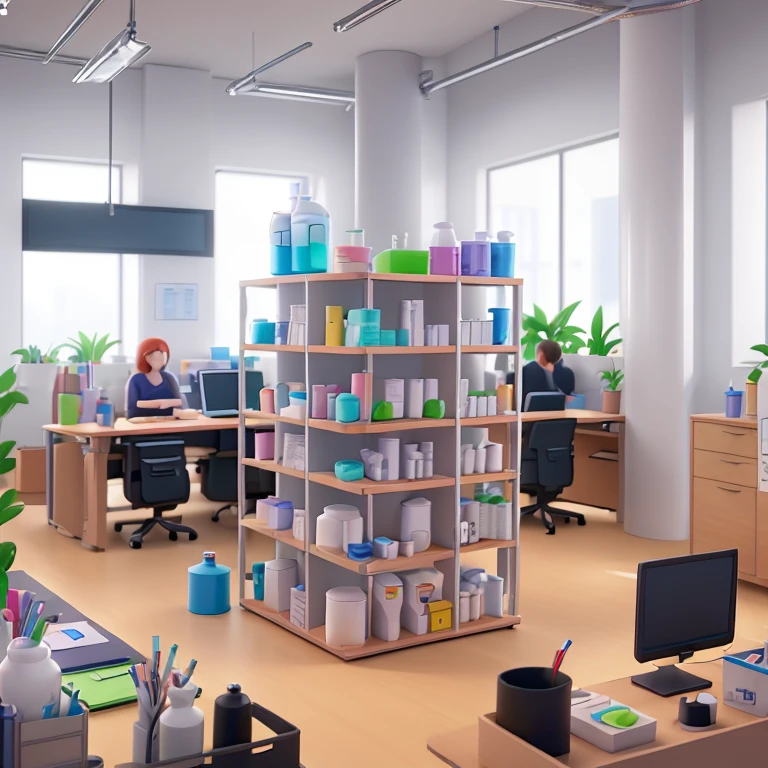 a 5-person office where a small personal care chemical factory is run