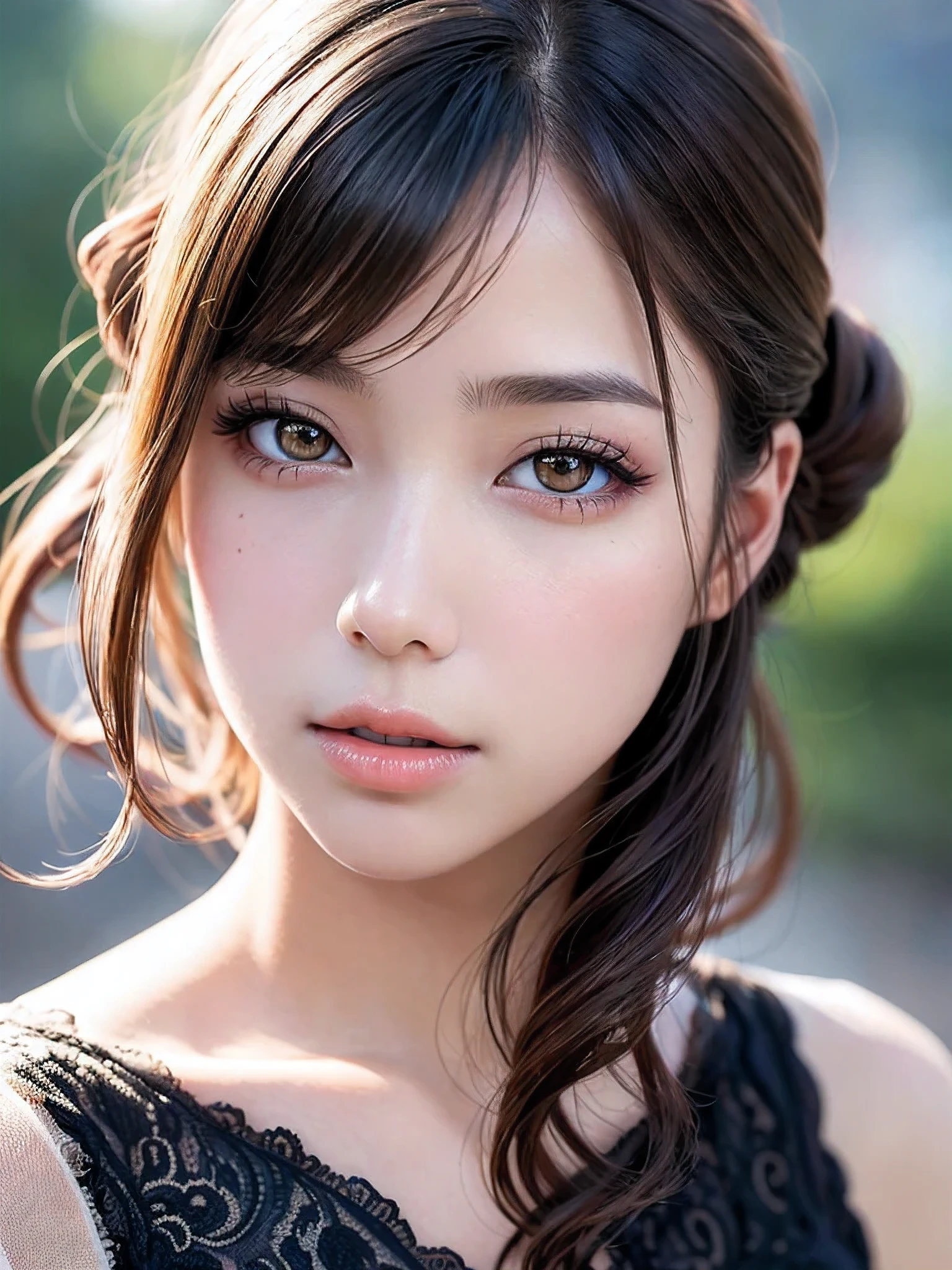 A woman posing in a white dress and a purple line dress、idol singer、23 years old、stage、（Natural and detailed face standing、beautiful and detailed eyes、beautiful and dense lips、very detailed eyes、detailed face、long eyelashes）（8K resolution）、High resolution、masterpiece：1.2 )、Super detailed、bob hair、(real、photorealistic、photorealistic: 1.37)、princess cut、belle delphine、dress、8K、fantastic lighting、bright colors、