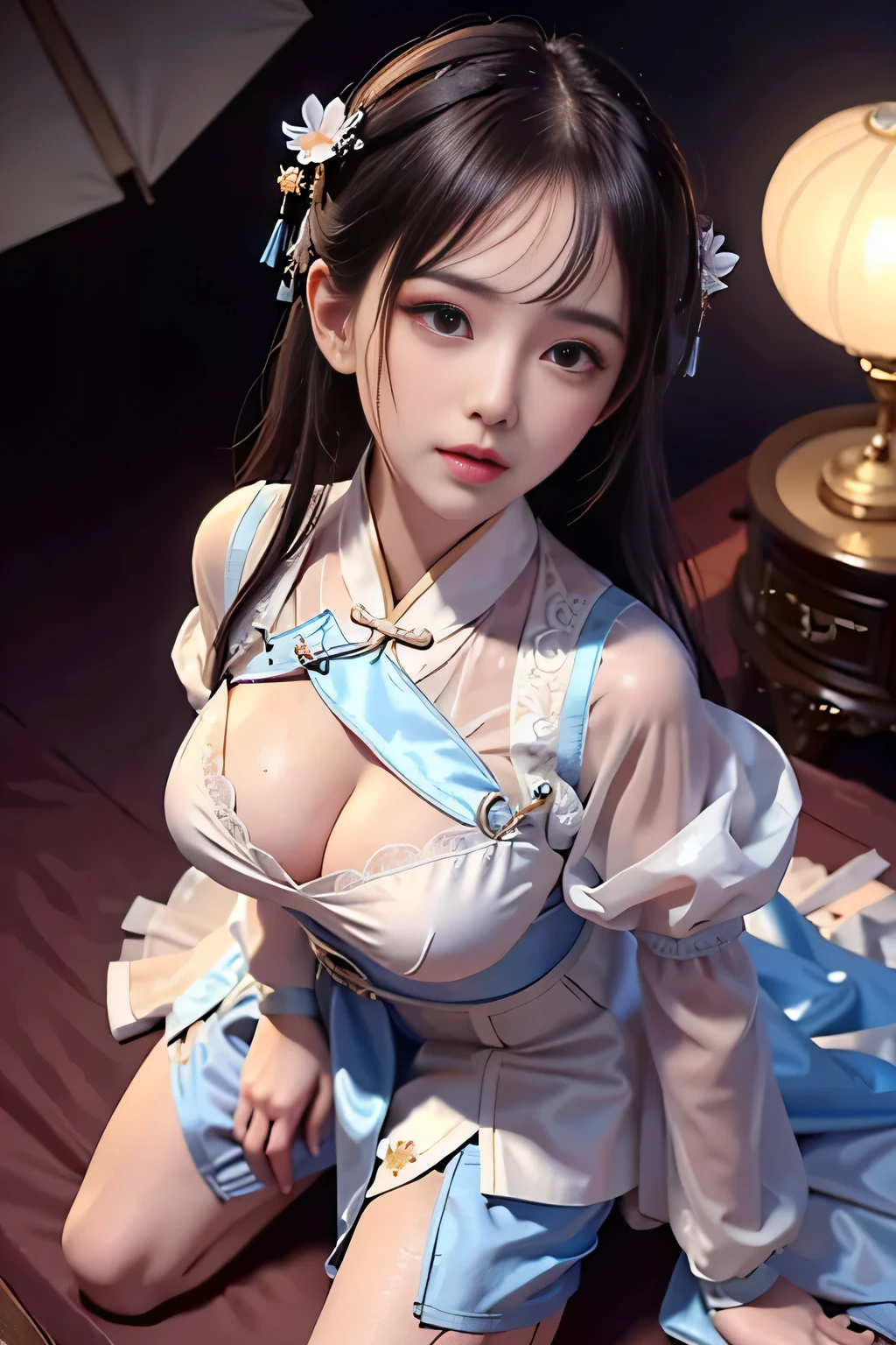 a princess 10 yeald old cute, Wet-breasted Tong dynasty chinese dress, All pictures, Wet body of thin silk fabric, Thin silk lace petticoat,she being marturbate, (huge ,cleavage),petticoat, white pink, blue ,best qualtiy,tmasterpiece,ultra high resolution,(Realism:1.4),RAW photogr,(True skin texture:1.3),(filmgrain:1.3),(Selfie angle),1个Giant Breast Girl,Beautiful eye and face details,tmasterpiece,Best quality at best,exposing thighs,Bigchest and ,The chest is more exposed,long detailed hair,above looking down facing at camera,short dressPrincess Eyes,Super big eyes,Detailed face,shiny pupils, randome color, dress short, , thin through skin silk fabric wet bodInnocent Zeroy, thin silk shirt lace petticoat,high heels