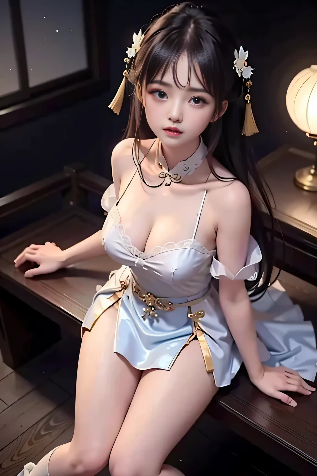 a princess 10 yeald old cute, Wet-breasted Tong dynasty chinese dress, All pictures, Wet body of thin silk fabric, Thin silk lace petticoat,she being marturbate, (huge ,cleavage),petticoat, white pink, blue ,best qualtiy,tmasterpiece,ultra high resolution,(Realism:1.4),RAW photogr,(True skin texture:1.3),(filmgrain:1.3),(Selfie angle),1个Giant Breast Girl,Beautiful eye and face details,tmasterpiece,Best quality at best,exposing thighs,Bigchest and ,The chest is more exposed,long detailed hair,above looking down facing at camera,short dressPrincess Eyes,Super big eyes,Detailed face,shiny pupils, randome color, dress short, , thin through skin silk fabric wet bodInnocent Zeroy, thin silk shirt lace petticoat,high heels