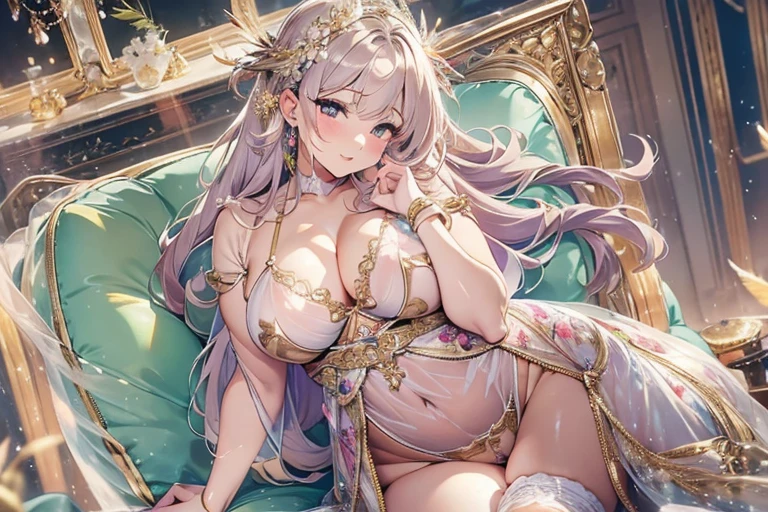 40-year-old mature woman、sensual curves、huge breasts、thighs、bubble、お尻のmasterpiece, 最high quality, Super detailed, full body shot, mature woman, 美しい mature woman, nightgown and underwear, enchanting smile, thick lips, plump lips, blush, looking at the viewer, provocative expression, beautiful hairstyle, cleavage, Plump、curvy hips、attractive face、naughty face、sexy lingerie 、an inviting gaze、expression of emotions、lewd underwear、erotic see-through lingerie set、Standing position、gorgeous accessories 、big breastsの女性, bare shoulders, golden hair, colored feather, metal ornaments, colored flowers, particle, light, (masterpiece, 最high quality, 最high quality, official art, beautiful and aesthetic:1.2), (1 girl:1.3), very detailed,(fractal art:1.1),(colorful:1.1)(flowers:1.3),most detailed,(tangled:1.2), (dynamic pose), (abstract background:1.3), (shiny skin), (lots of colors :1.4), ,(earrings:1.4), (feather:1.4),masterpiece, 最high quality, Super detailed, 30~40 years, full body shot, mature woman, 美しい mature woman, nightgown and underwear, enchanting smile, thick lips, plump lips, blush, looking at the viewer, provocative expression, short hairstyle, cleavage, Plump、curvy hips、attractive face、naughty face、sexy lingerie 、an inviting gaze、expression of emotions、lewd underwear、erotic see-through lingerie set、Standing position、gorgeous accessories、different hairstyles,gold headband,plump breasts,convex buttocks,greek clothing,Tulle covers the chest,perfect balance, Detailed details of the garment,marble,Statue of God,cinematic lighting, film grain, Fuji color, contrast of light and dark, 8K, masterpiece, Super detailed, high detail, high quality, High resolution, 、(((erotic see-through lingerie set)))、gorgeous accessories、raise your butt, from below, (((NSFW:1.2)))、exposed chest、gasping face、openwork decoration,(((see through dress)))、(((anatomically correct body))) , 最high quality, Super detailed, (((lewd underwear)))、raise your butt, from below, (NSFW: 1.4)、exposed chest、(((gasping face)))、openwork decoration,(((see through dress)))、(((R-18)))、feast、swirl、thighs, big breasts, Are standing, cowboy shot, blush, 1 girl, (masterpiece:1.3), (High resolution), (8K), (very detailed), perfect face, Beautiful eyes and face, (((最high quality))), (Super detailed), detailed face and eyes, (alone), High resolution、beautiful eyes,(((sexy pose)))、(((big breasts)))、