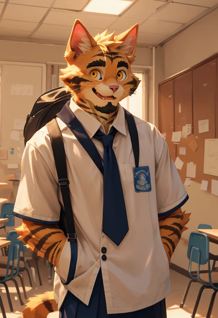 (masterpiece),(Very detailed),(best quality),hairy,Cat,orange fur,Small golden eyes,cute style,Slightly muscular,(white casual wear),((funny expression)),8K,(high quality),(ultra high definition),(super detailed)(High school student)