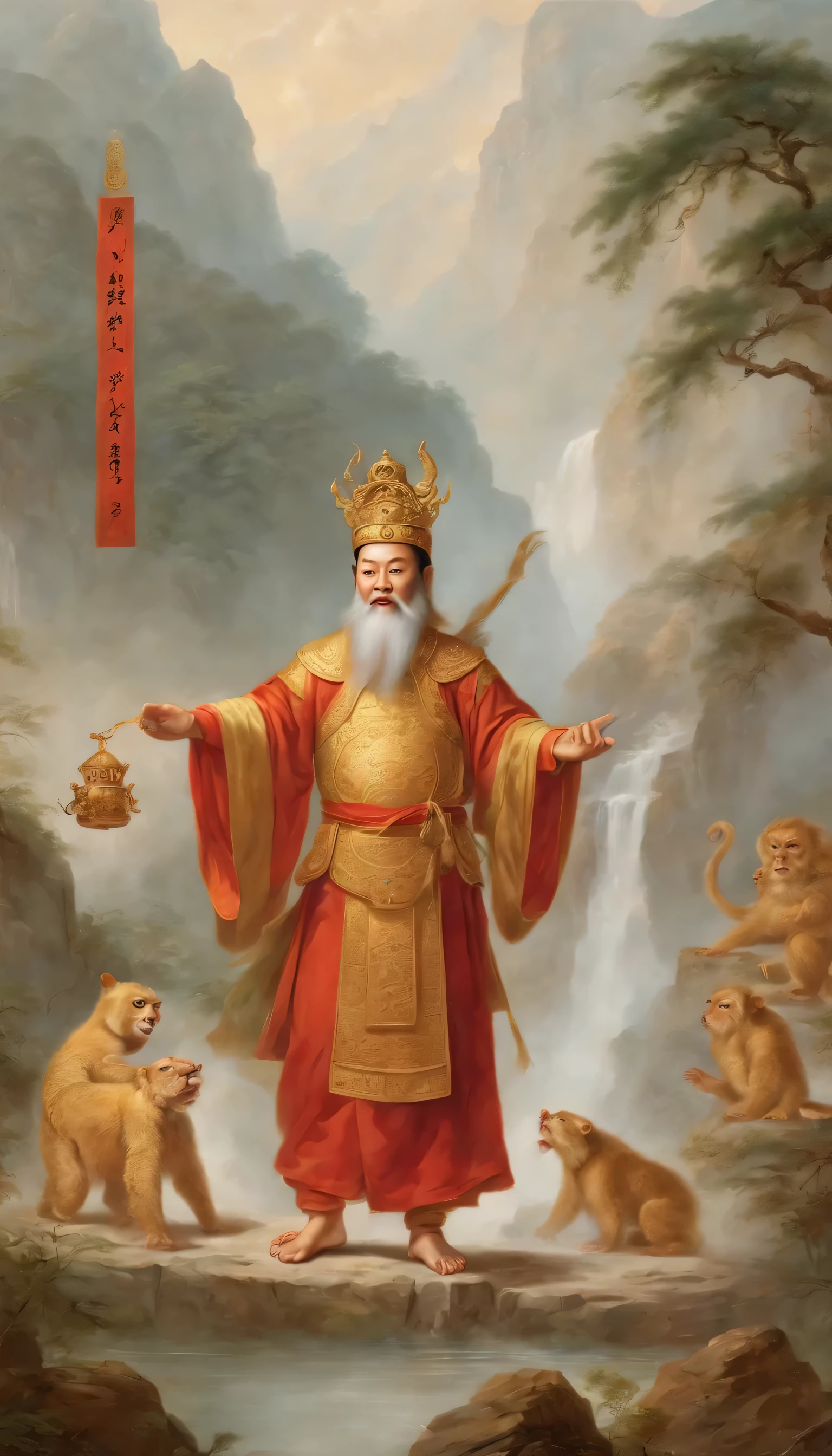 Sun Wukong（Also known as the Great God Qitian、The sun walks above the Buddha），This is a classical Chinese novel about gods and demons《trip》one of the protagonists in the play （It is said to be written by Wu Chengen）。It was born from the fairy stone that was born from the opening of heaven and earth.，His birthplace is located in Huaguo Mountain, Dongsheng, Jinzhou，he is respected as "Monkey King" Lead the monkeys into the Water Curtain Cave。 [61] to study art, He traveled across the ocean to meet the Patriarch Yusu Bodhi，Named Sun Wukong， [63] Learn the magic tricks of the Great Immortal、The number of hells has changed seventy-two [285] 、Douyun and other wonderful spells。 [-66]
The Monkey King did not get a weapon，Obtain the Ruyi Golden Cudgel in the East China Sea Dragon Palace， [70] After a big fuss, Book of Life and Death removed， [3] Shock the sky，Summoned by the Jade Emperor，Seal as Bow Ma Win。 [75] After learning of his humble status, He returned to Huaguoshan angrily， [76] And defeated the crusade of Li Tianwang and San Nezha， [78] Forcing the Jade Emperor to confer him the title of Monkey King，And there is a mansion in the Heavenly Palace，He was ordered to manage Taoyuan。 [79] Because of the disturbance of the Queen Mother’s Peach Blossom Feast、Stealing the Golden Elixir of Taishang Laojun， [81] Smelted into a body of gold and steel， [] after, In the Eight Diagrams Furnace of Taishang Laojun, His eyes were smoked into golden eyes of fire。 [90] After that, A big riot broke out in the Heavenly Palace，100,000 Heavenly Soldiers and Heavenly Generals、Four great heavenly kings、Twenty-eight stars cannot compete with it， [91] after, He lost a bet with Tathagata Buddha，He was pressed under the Five Elements Mountain by Tathagata，turned into five fingers，More than 500 years, and repented。 [93] Later it was decorated with Guanyin，Saved by Tang Monk，Legal Number Walker，Protect Tang Monk Xitian from the harm of Buddhist scriptures， [95] Fight demons along the way，brave to endure hardship，After ninety-nine and eighty-one tribulations，at last, Get serious，Get the right result，He was named a fighting Buddha。 [182]
Monkey King is intelligent by nature、Lively、Trustworthy、Jealousy is like，Folk culture embodies wisdom、brave。 [230] Since the Tang Dynasty, the legend of trip to the West appeared，It lasted until the Ming and Qing Dynasties，Fragments of these legends appeared in the Ming Dynasty《trip》。The Monkey King is in these folk myths throughout the ages，Worshiped as a god by the Chinese。((top quality、8K、masterpiece:1.3、ultra high resolution))、(Clear focus:1.4)、rest、a japanese lady、Cute little turtle、1 person、Whole BodyEsbian、light skinned、((Dark brown hair))、long, Half upturned curly hair、rest HA、(Delicate fabric、Delicate fabric、Casual button-down shirt:1.5)、rest HA、bandurier bag、rest HA、The face is super delicate、delicate eyes、Narrow eyes、Moisturizes eyes、double eyelids、rest HA、cheeks flushed、Delicate skin、covered in sweat、Shiny skin、shiny skin、Glowing skin、shadow skin、shiny skin、make up、rest HA、delicate lips、rosy lips、lol、rest HA、(huge tits:1.1)、beautiful leg lines、looking at camera、rest、(Detailed background:1.1、City Walking Tour:1.8)、natural lighting