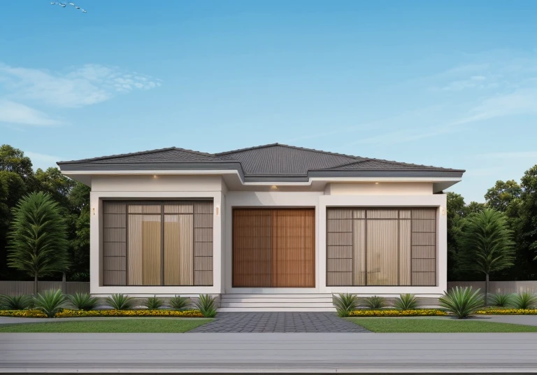 1 neoclassic house:1.2, tslope roof, neo classic detail:1.2