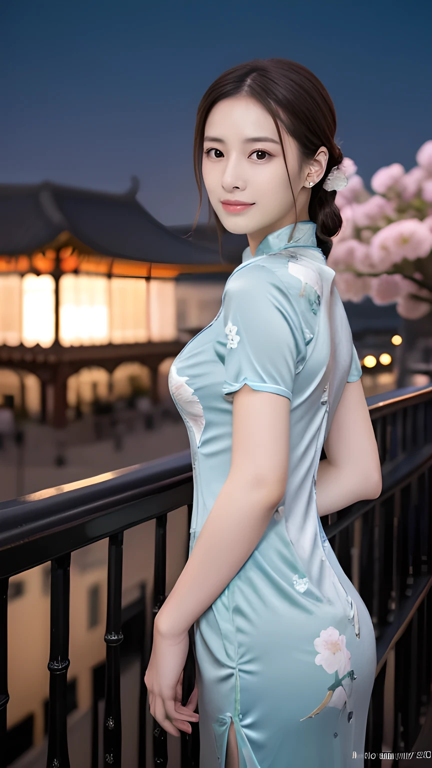 ulzzang-6500-v1.1,(Masterpiece, BestQuality:1.3), (ultra detailed 8k:1.2), (hyperrealistic:1.35),(RAW photo:1.2),high res, wallpaper, 
BREAK
Japanese woman, (20yo:1.3), super beautiful, beautiful skin, beautiful and fine eyes, detailed face, dark brown eyes, look at camera,Twin tails hair, high heels, (china_dress, chinese clothes, china dress,black dress, Black cheongsam with cherry blossom pattern:1.3), side slit
BREAK
professional lighting, face light,,(Super detailed night scene background:1.3),(Night park:1.3)