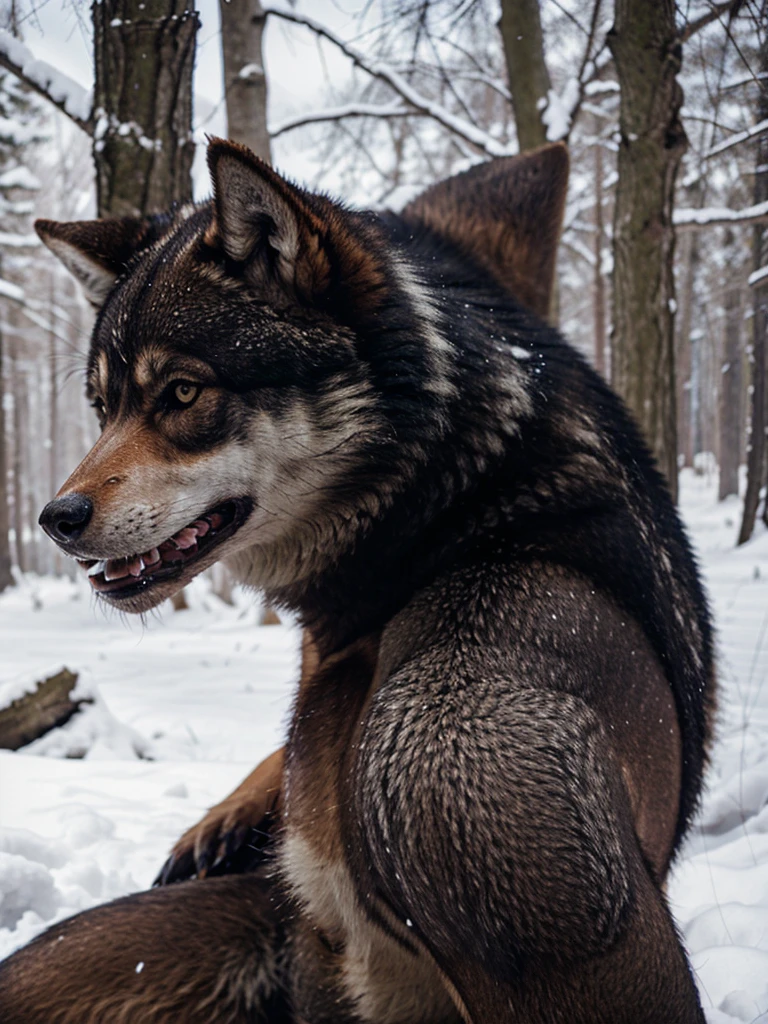A wolf attack on human 
