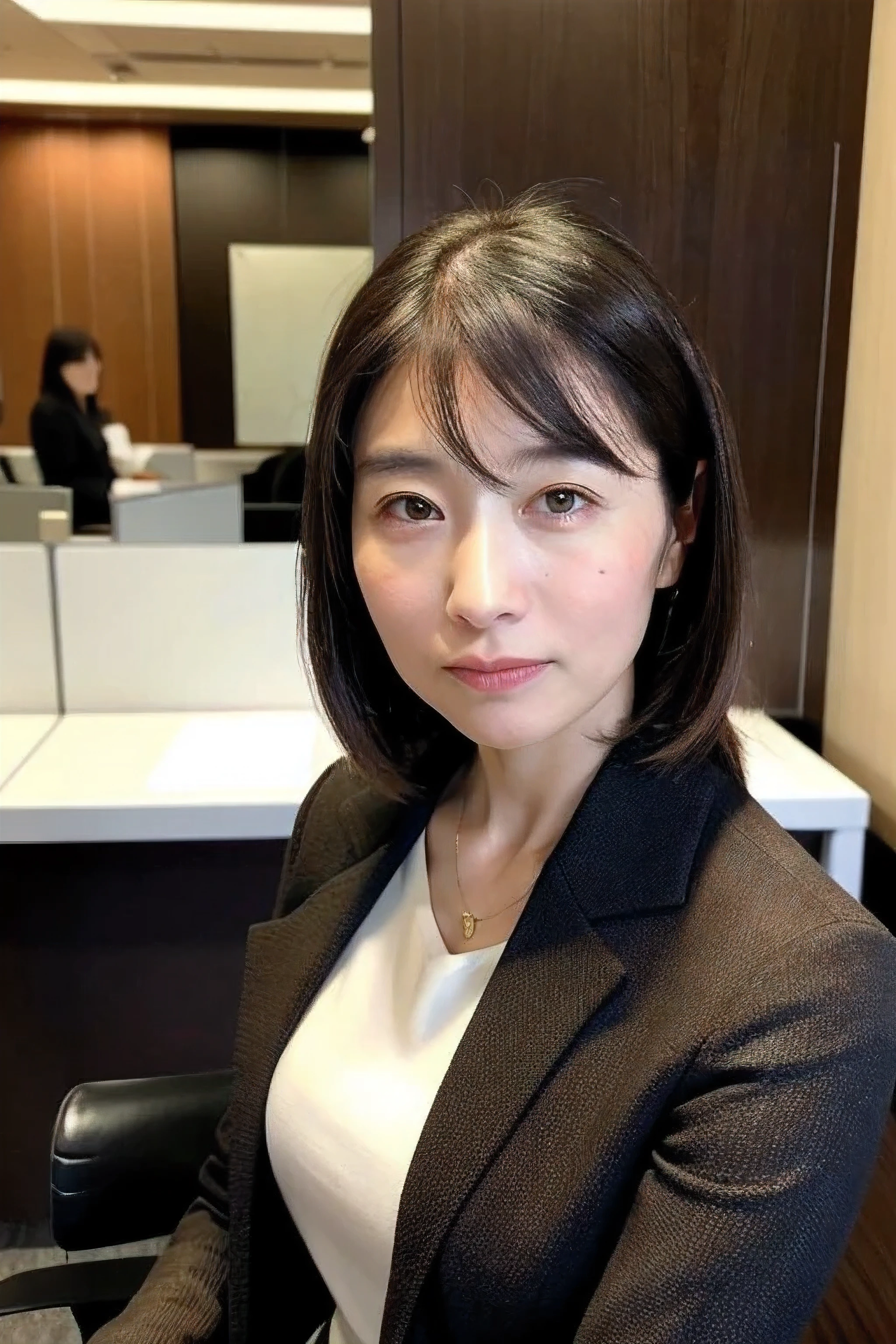 ((highest quality)), ((masterpiece)), (become familiar with), office worker japanese woman 40 generations office casual Hairstyle Boardroom Marunouchi OL