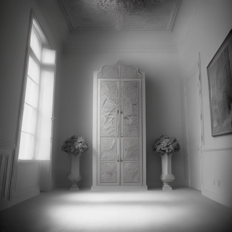 Tyndall Effect, room, indoor, Capture the ethereal light and shadow in a stunning photograph with selective color details, revealing the hidden poetry of everyday objects, (masterpiece, best quality, perfect composition, very aesthetic, absurdres, ultra-detailed, intricate details, Professional, official art, Representative work:1.3)