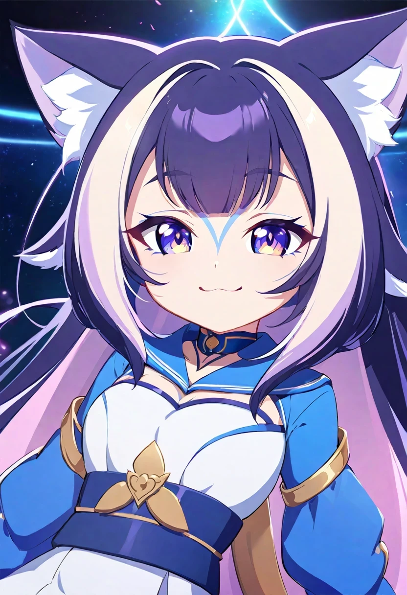 ((shylily)), ((Cat ears 1girl)), Uniforms pastel vivid, Ross's cartoon characters are vivid, anime style 4k, Beautiful anime portrait, colorful art!!!、! Dream art sprouts, Beautiful anime, Cat ears 1 girl, Anime style digital art, Anime Art Wallpaper 4k, Anime Art Wallpaper 4k, digital animation art, Highly detailed artistic buds, Uniforms, whole body, Sitting in her office, , Front view, giggle,