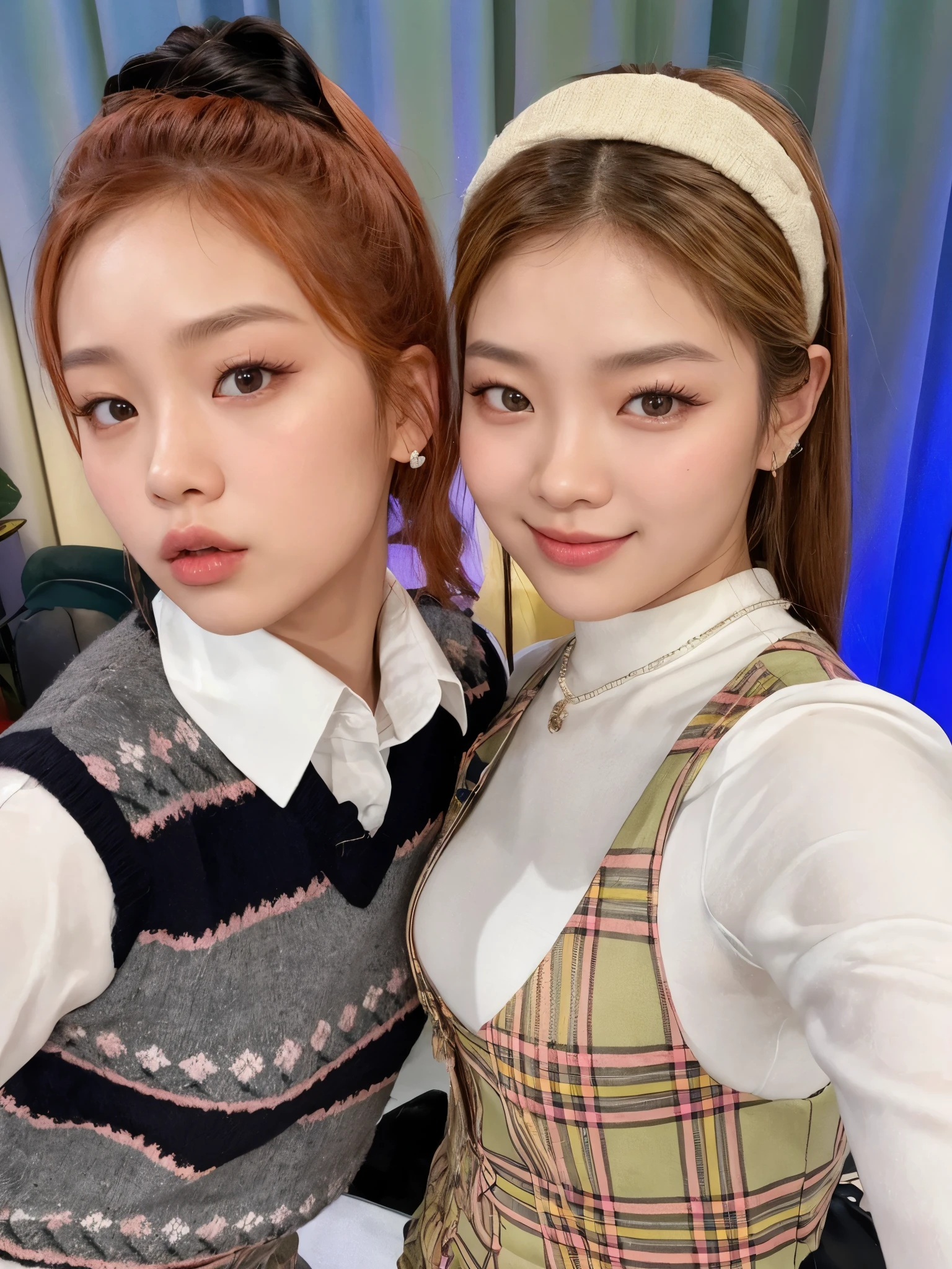 two asian women posing for a picture in a room, blackpink jennie, roseanne park of blackpink, jossi of blackpink, nixeu and sakimichan, tzuyu from twice, lalisa manobal, twice, jinyoung shin, blackpink, with ivy, kda and sam yang, portrait of jossi of blackpink, # oc, #oc