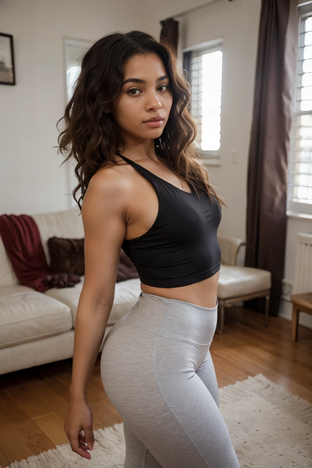 foto do instagram, Close-up headshot of the most beautiful black woman you know, Novo, Fission, pele afro, (sorrir:0.4), Sombras duras, melhor qualidade, obra-prima, ultra-high resolution, (fotorealistisch:1.4), Foto RAW, 1Meninas, ((Novo)), ((peito grande)), luz fria, big booty, NSFW, posando na cama, gabar, mostrando as pernas, programa,