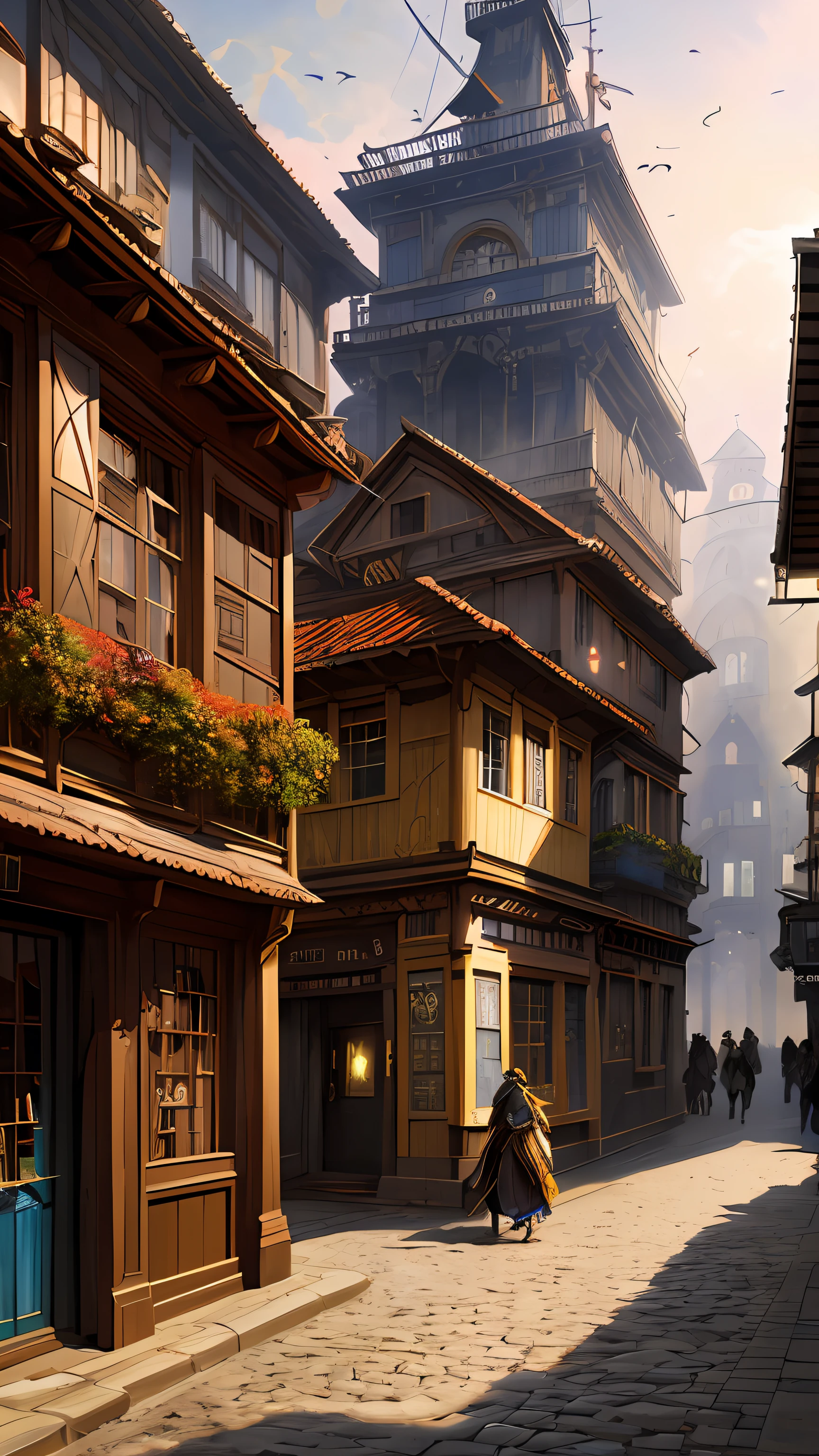 RAW wideangle photo, 18th century port town, a lively and crowded place, filled with sailors, merchants, and all kinds of people. narrow streets, tall houses, and a busy harbor, epic, ominous, highly detailed, intricate environment, digital matte painting, outdoor, panoramic street view, concept art, mystery, sharp focus, illustration, art by artgerm and greg rutkowski and magali villeneuve and alphonse mucha and rossdraws and wlop and craig mullins and James Jean and Andrei Riabovitchev and Marc Simonetti and peter mohrbacher, background by james jean and gustav klimt, light by John Salminen, 4k uhd image, octane render, awesome, 8k, award winning art, cinematic lighting, high detail, intricate, ethereal, magical, otherworldly, dark fantasy, hyperrealistic, dreamlike, inky,  old age, hypermaximalist, (decay:1.3), (grit:1.3), (neglect:1.3), to8contrast style RFKTR_sinetempore