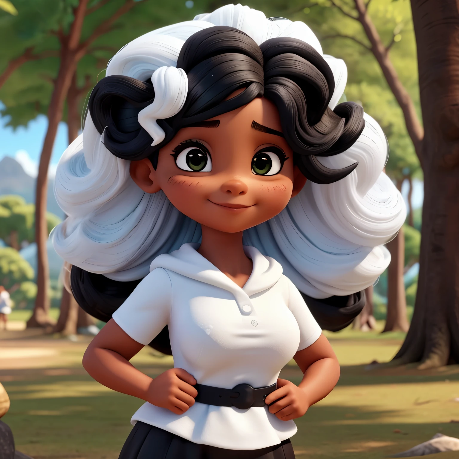 Uma de uma ano, pele branco, cabelos loiro curto, olhos preto brincando no parque
