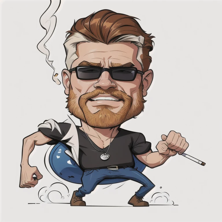 create a digital painting, 4k, best quality,SexyToon, drawing of a man with a beard and sunglasses holding a cigarette, Harry Volk clipart style, caricature illustration, in cartoon style, caricatural style, cartoon style illustration, Portrait of cartoon, drawn in the style of Mark Arian, cartoon art style, hd illustration, by Wayne England, digitally painted, cartoon digital art, color digital illustration, caricature, digital art cartoon