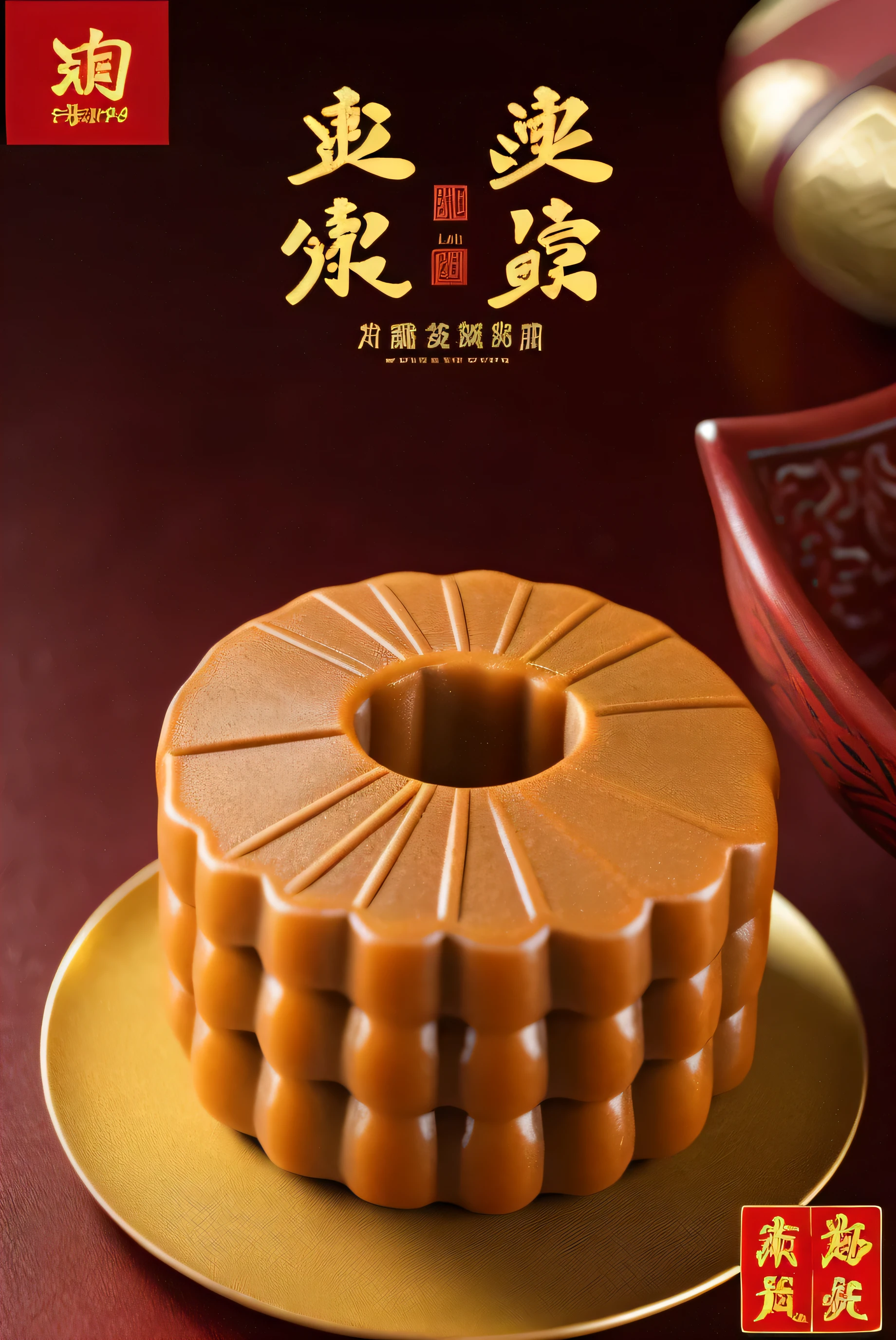 Split red bean paste，red background，Chinese elements，Tang dynasty style