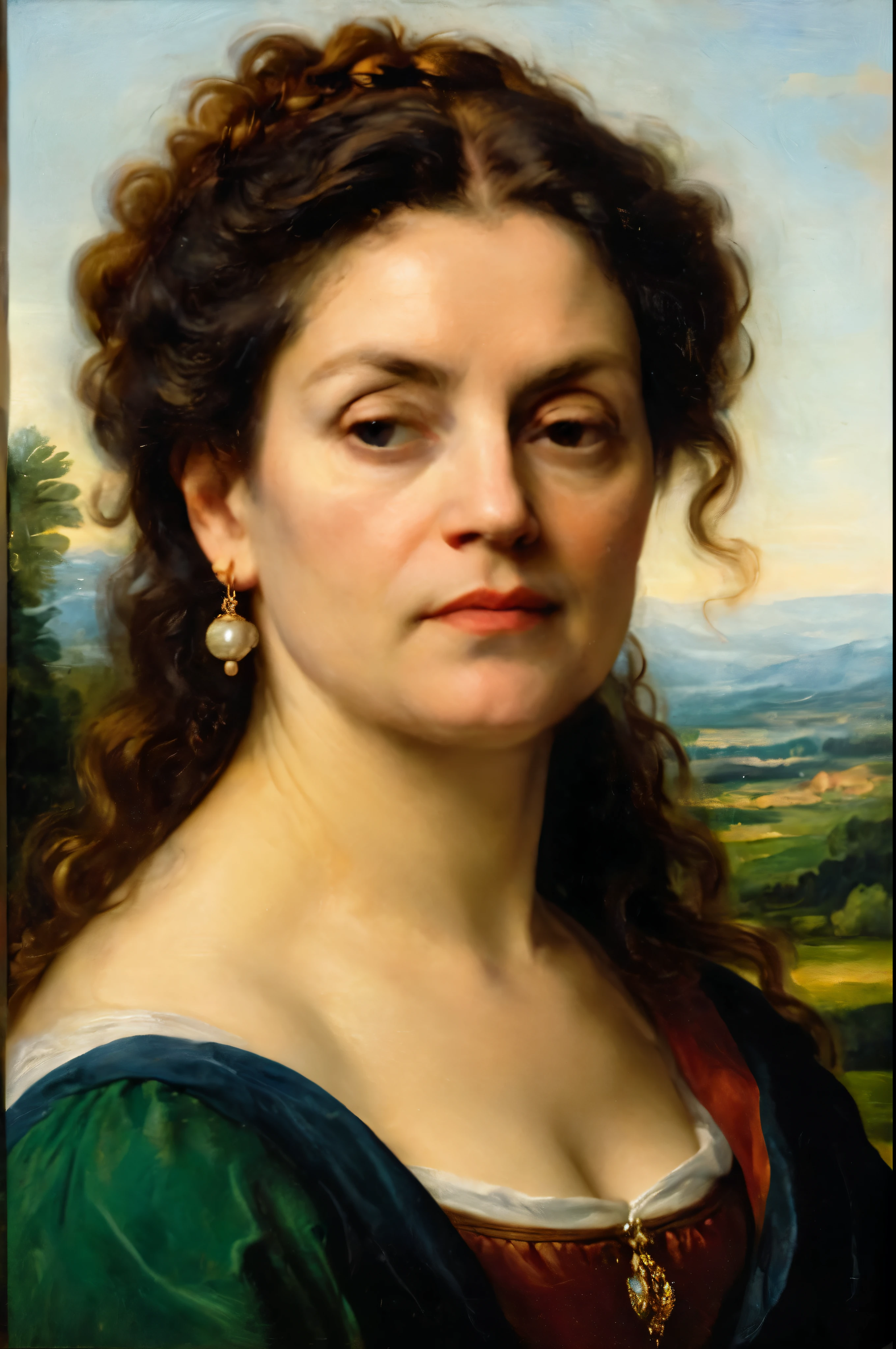 portrait painting of a thick Beautiful middle aged woman, extremely gorgeous , by Peter Paul Rubens, in Peter Paul Rubens style, by Caravaggio, intricate, flawless, masterpiece, Best quality,