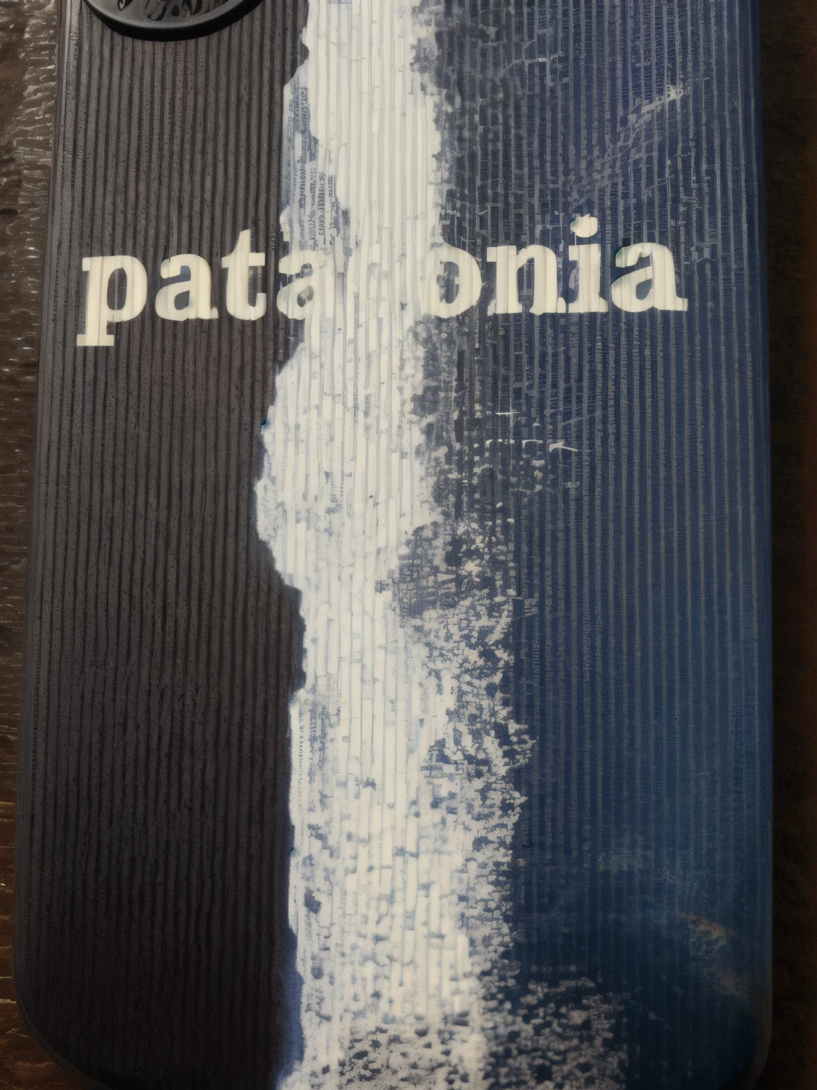 a close up of a cell phone case with a picture of a wave, gastronomica magazine, the front of a trading card, by Nándor Katona, panorama, patagonian, pareidolia, detailed photo of an album cover, patina, taken on a 2010s camera, taken on a 2000s camera