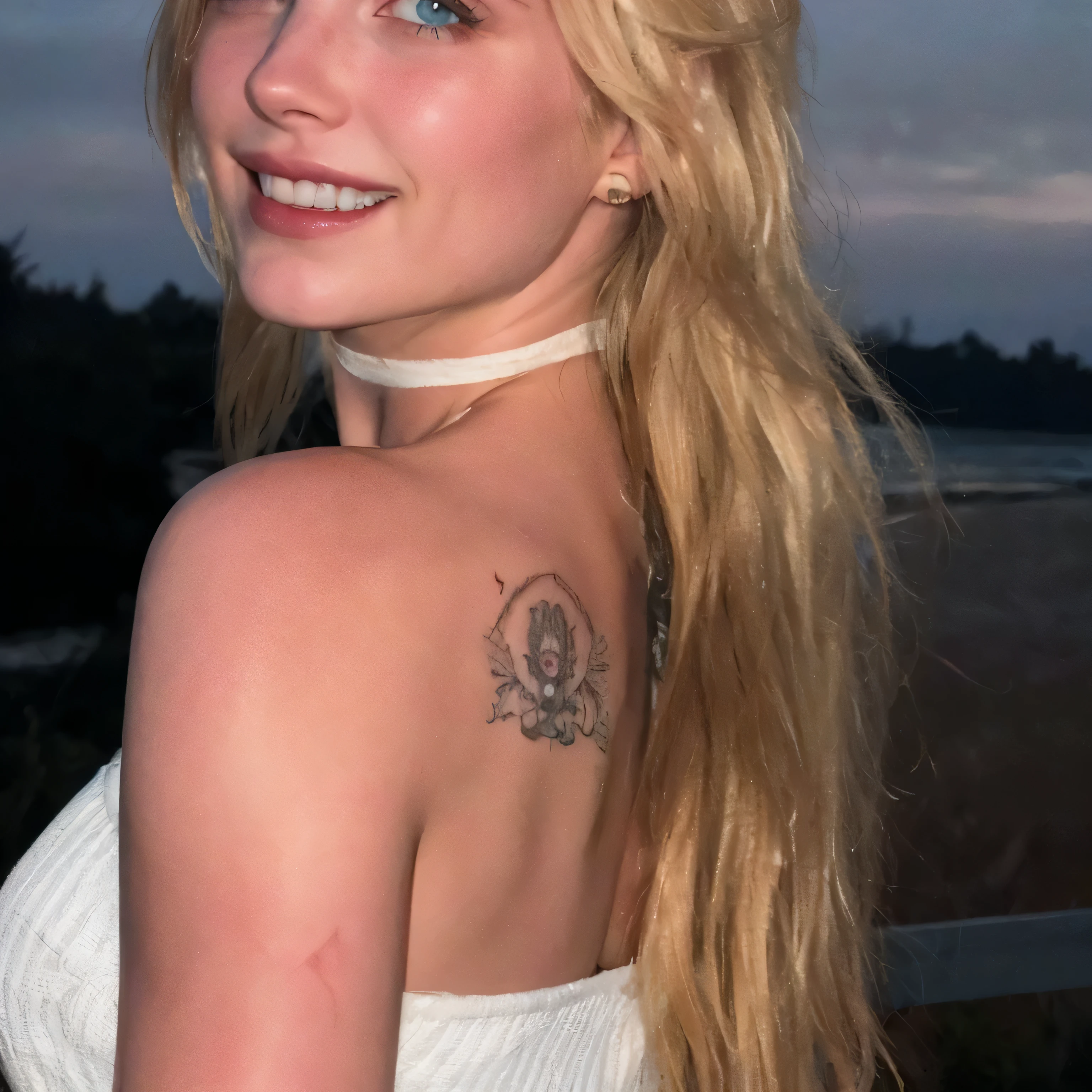 blonde woman with a tattoo on her shoulder and neck, tattoo sleeve on right arm, com tatuagens, profile picture with headshot, Alexa Grace, tatuagem no ombro, tatuagem no ombro, tirada no final dos anos 2000, para baixo, left arm and back, 2 modelo feminino de 4 anos, com longos cabelos loiros, temporary tattoo, olhando o ombro dela